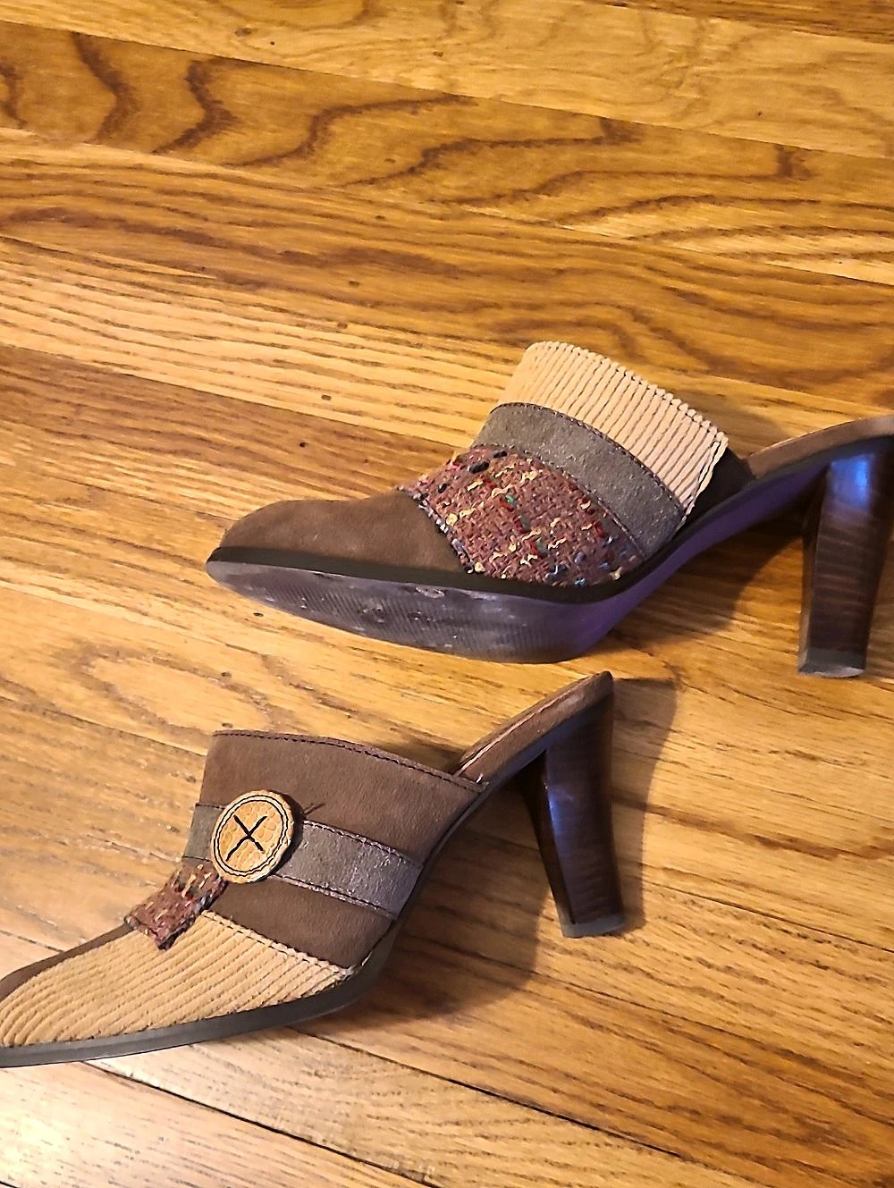 Kenzie Vintage Brown Woven Heeled Mules